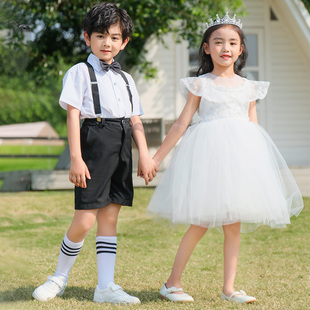 六一儿童节合唱演出服女童舞蹈蓬蓬裙，男童礼服小学生毕业表演服装