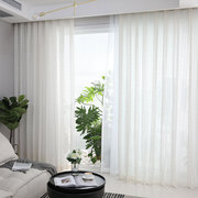 北欧复古白色蕾丝窗帘，家用卧室客厅窗纱，定制阳台纱帘透光不透人