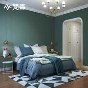 北欧无纺布纯色素色墨绿色墙纸复古卧室客厅背景墙壁纸非自粘刷胶