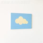 可爱云朵现代极简装饰画蓝天白云，极简抽象无框画儿童房卧室