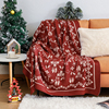 圣诞毛毯节日装饰毯客厅沙发毯新年红色毯子床尾毯盖毯搭毯针织毯