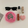 韩版毛绒迷你零钱包耳机包钥匙(包钥匙，)收纳创意，刺绣粉色蛋糕包可爱(包可爱)挂件