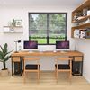 实木双人电脑桌椅组合情侣台式机电脑桌家用简约卧室小户型办公桌