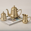 印度进口黄铜手工复古咖啡壶奶壶糖罐套装下午茶茶器具轻奢摆件