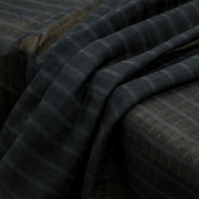 黑色丝麻条纹镂空真丝布料，新中式国潮汉服旗袍，服装设计师面料
