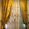 婚房喜庆新中式刺绣牡丹古典仿真丝，复古风中国风客厅房间大气窗帘