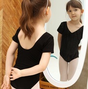 韩国幼儿童舞蹈练功服女孩芭蕾连体打底服少儿成人黑考级训练演出