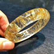 魅晶天然巴西水晶，晶体通透白体，黄钛晶顺发晶细条手镯