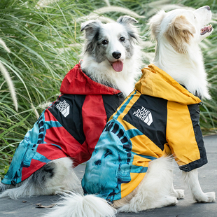 夏秋季宠物冲锋衣潮牌防风防雨大型犬雨衣户外狗狗衣服薄款雨披