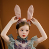 女童表演花环发箍兔耳朵聚会写真头箍圣诞节鹿角派对游乐园头饰粉