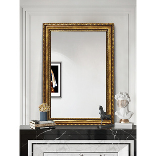 BOLEN欧美式奢华卫生间镜子浴室镜壁挂墙装饰玄关梳妆镜复古边框