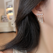 珍珠流苏耳环2023小众设计感高级气质独特耳钉，女轻奢耳饰耳夹