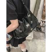 韩国蝴蝶双肩包包，女2023潮复古托特包百搭大容量单肩包背包
