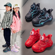 abc男童运动鞋2024秋冬女童，皮面防水耐磨老爹鞋，儿童跑步鞋篮球鞋