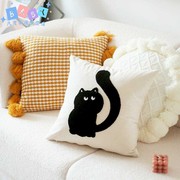 游梨原创设计现代简约猫咪抱枕靠枕套ins风民宿床头靠背沙发靠垫