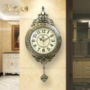 欧式钟表挂钟客厅家用时尚2023复古时钟美式轻奢现代装饰挂表