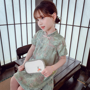 女童旗袍裙夏装2024洋气，儿童新中式连衣裙小女孩中国风，公主裙
