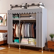 衣柜家用卧室出租用加厚全钢架小户型组装简易布衣柜衣橱加粗收纳