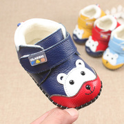 秋冬季婴儿学步鞋0-1-2岁软底，透气单鞋6-18个月真皮宝宝棉鞋