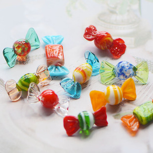 淄博琉璃糖果手作家居装饰果盘摆件儿时童年回忆迷你玻璃工艺品