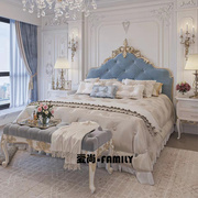 法式轻奢雕刻实木床奢华卧室1.8米双人公主床欧式主卧女孩宫廷床