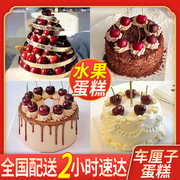 车厘子蛋糕创意定制水果，草莓蓝莓生日，网红男女生天津同城配送
