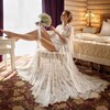2023原创晨袍新娘婚礼高级感长款睡衣结婚白色睡袍喇叭袖仙女长裙