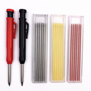 深孔木工铅笔专用记号画线笔2.8mm工程笔红黄黑三色铅芯