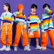 街舞儿童潮服男童嘻哈套装啦啦队表演服小学生秋季运动会演出服装