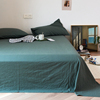 小清晰牛油果绿纯色床单单件，純棉100全棉，水洗棉1米2宿舍被单