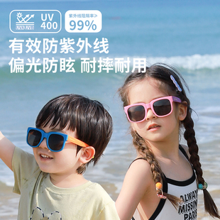 儿童墨镜偏光防紫外线男童女童防晒眼镜酷潮宝宝时尚可折叠太阳镜