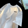 纯棉短袖t恤男夏季潮牌白色体恤简约百搭字母，印花情侣半袖打底衫