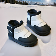 男童保暖棉靴2023冬季女小童，加绒加厚棉鞋儿童雪地靴防水防滑