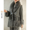 2021年狐狸毛皮草(毛皮草)外套，女小个子短款高端海宁绵羊皮皮衣冬韩版