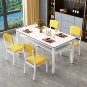 餐桌椅组合双层钢化玻璃，小户型家用储物吃饭桌子餐厅长方形餐桌椅