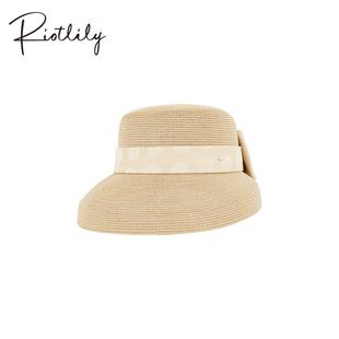 Riotlily/艾特里里草帽优雅气质风俏皮波点春季氛围感搭配
