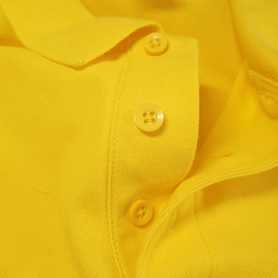 秋季长袖polo衫纯棉短袖宽松大码翻领中青年男女通款t恤有领黄色
