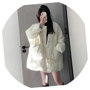 白色羽绒棉服女2023韩版加厚棉衣，宽松大版棉袄冬季外套ins潮