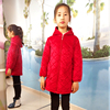 韩版冬季女童罩衣长袖加绒加厚棉衣外套拉链带帽宝宝吃饭画画衣新