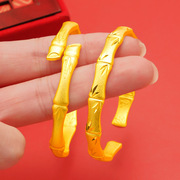 镀黄金磨砂开口手镯饰品 越南沙金时尚简约款镀金女士手环