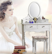 欧式实木梳妆台现代简约小户型，卧室翻盖迷你梳妆多功能化妆桌