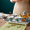 英式下午茶具花茶杯套装欧式陶瓷耐热玻璃煮水果蜡烛加热过滤茶壶