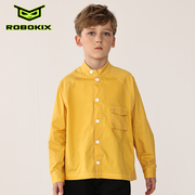 robokix春秋款儿童外套全棉，休闲黄色上衣可内穿外搭款