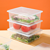 带沥水隔板冰箱冷藏盒可立式蔬菜水果，洗菜篮带盖透明pp塑料米木
