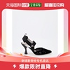 香港直邮fendi芬迪女士，高跟鞋黑色皮革优雅保暖优雅经典厚底