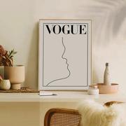 vogue北欧艺术小众挂画卧室ins摆画服装店抽象海报时尚线条装饰画