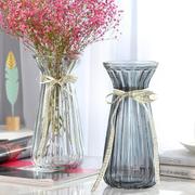 z.创意玻璃透明花瓶欧式水培绿萝植物，花瓶百合富贵竹插花瓶干花摆