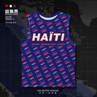 海地haiti国旗标志，大码速干背心男装女装，文化衫潮坎肩衣服设无界