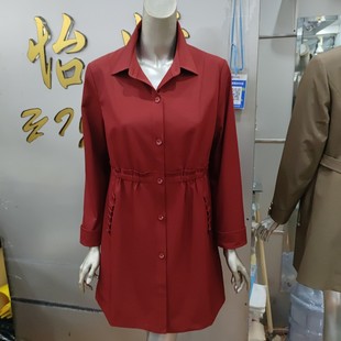 红色风衣外套女2023春秋季时尚洋气时髦休闲今年流行高端大衣