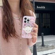 粉色小羊手机壳适用苹果14promax韩风iphone15Pro12防摔11软